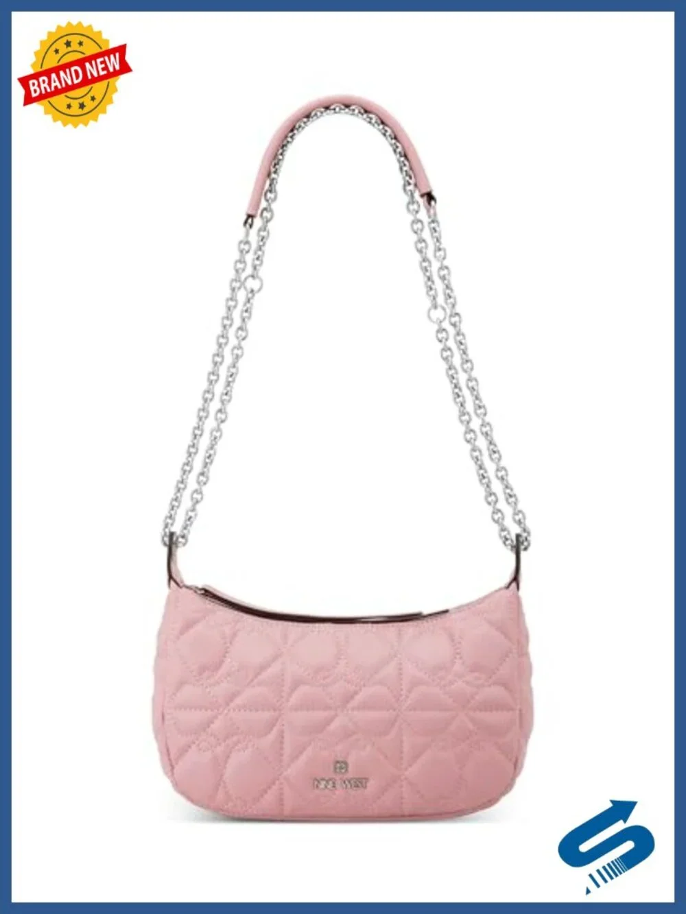 Nine West Convertible Chain Crossbody Handbag Polyurethane Hobo Purse
